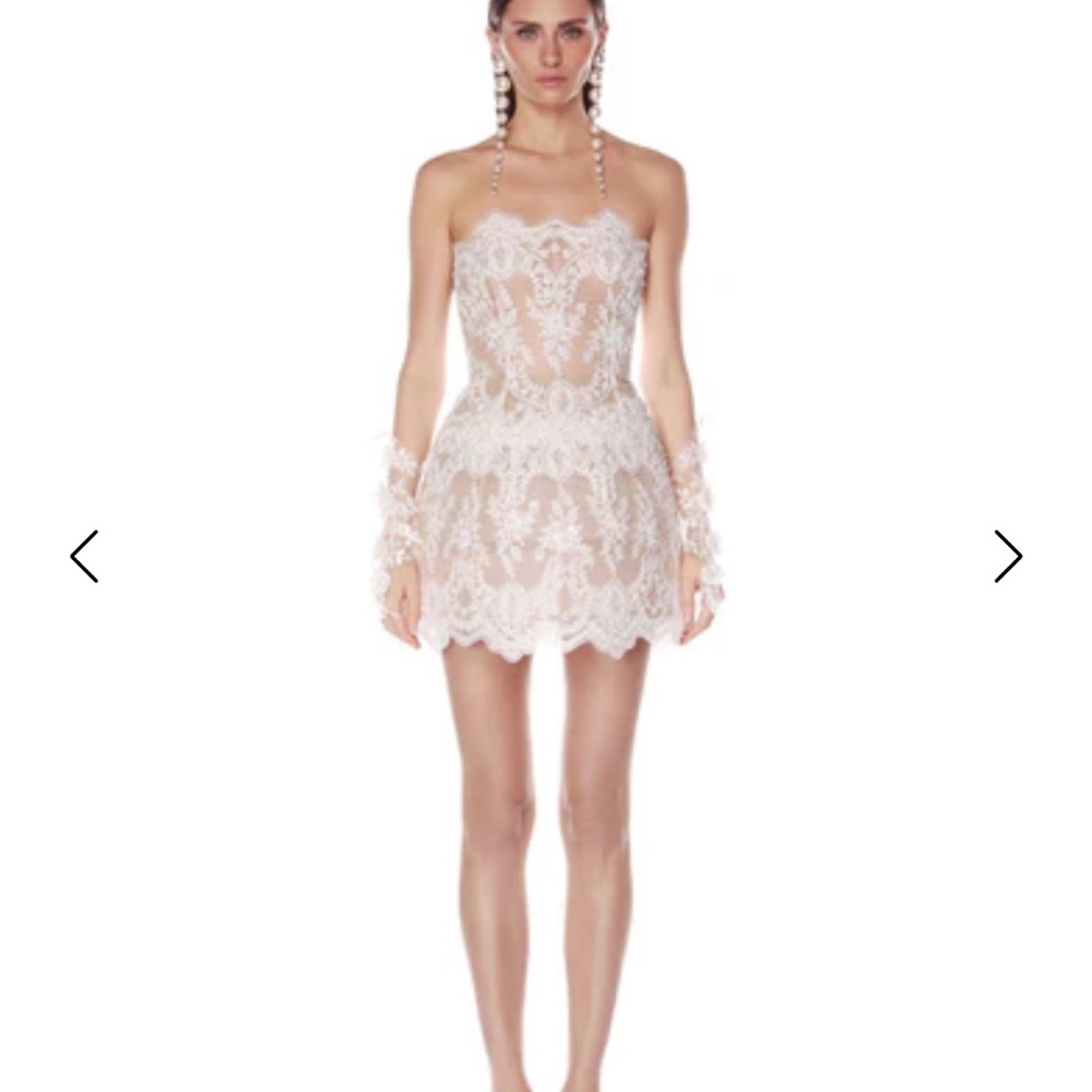 Bronx and Banco Maraya Blanc Lace mini dress